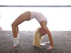 Busty ballerina Candee Licious gets into a lusty 69 and then takes a hardcore bald pussy pounding with her ballet coach